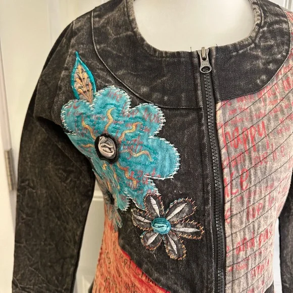 Colorful Embroidered Jean Jacket - Picture 16 of 16